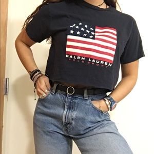 VINTAGE Ralph Lauren Polo Cropped T-shirt